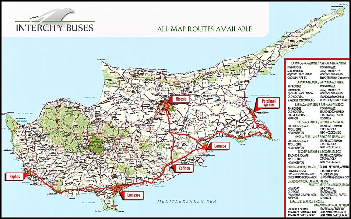Cyprus basi ramani ya njia