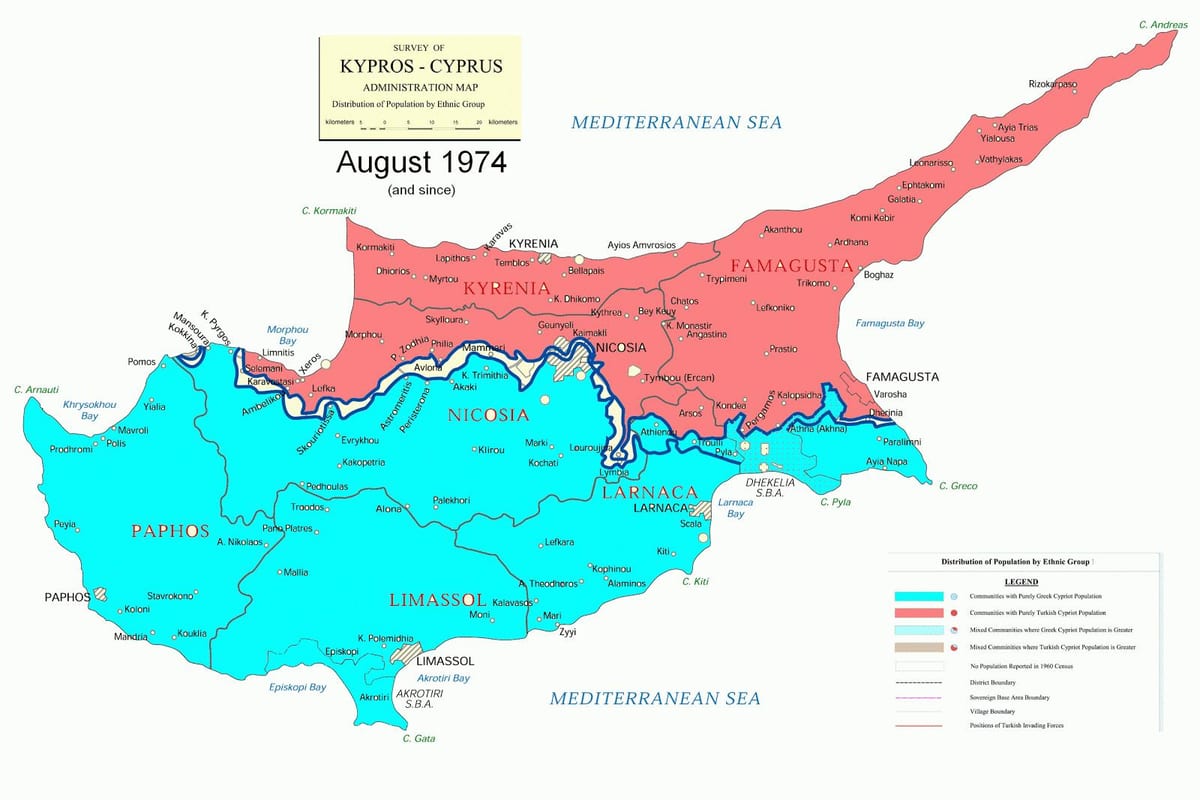 Ramani ya Cyprus mgawanyiko