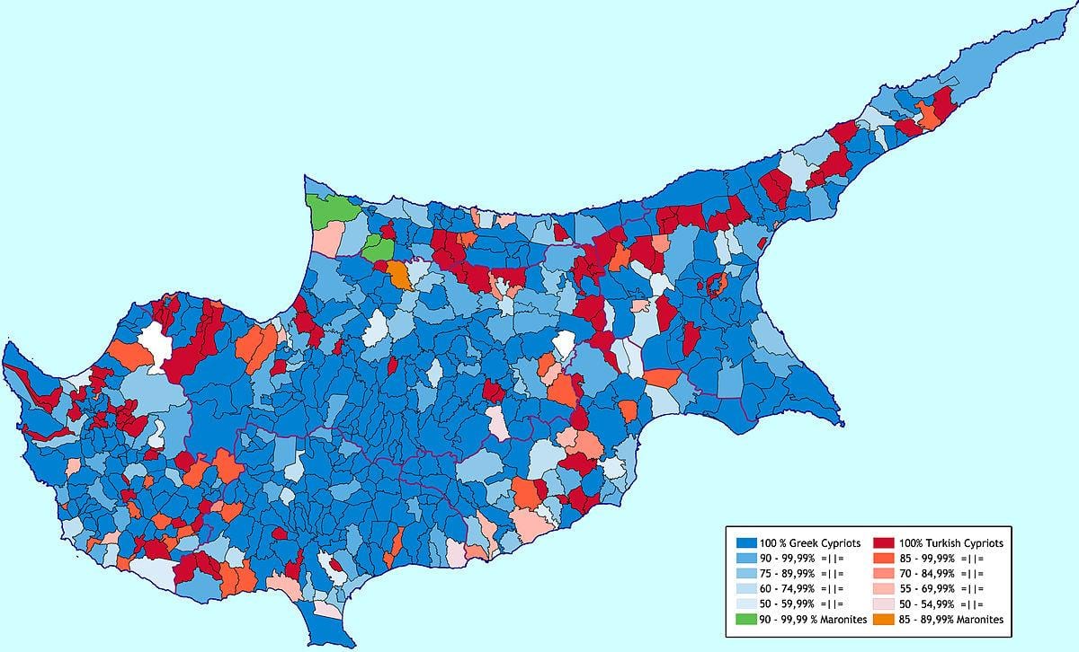 Ramani ya Cyprus kikabila