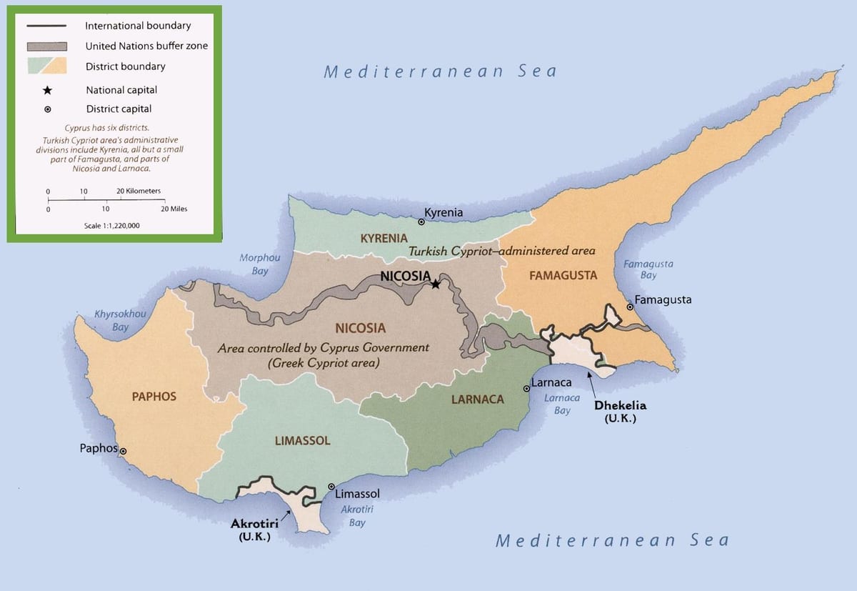 Ramani ya Cyprus mpaka
