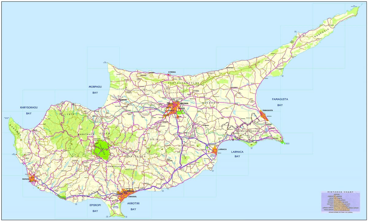 Ramani ya fukwe bora katika Cyprus