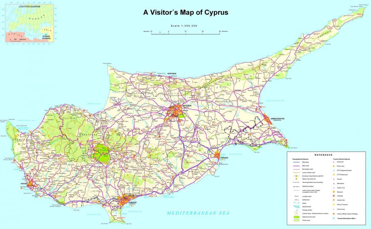 Ramani ya kina Cyprus