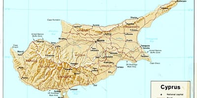 Ramani ya Cyprus bara