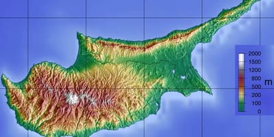 Ramani ya Cyprus milima