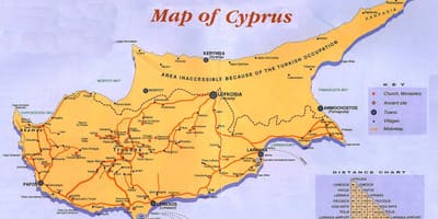 Ramani ya Cyprus vijiji